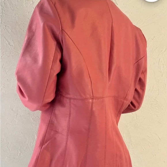 Y2k Genuine Leather Style & Co. NWOT Women’s Jacket in Coral, Size XL - Picture 3 of 9